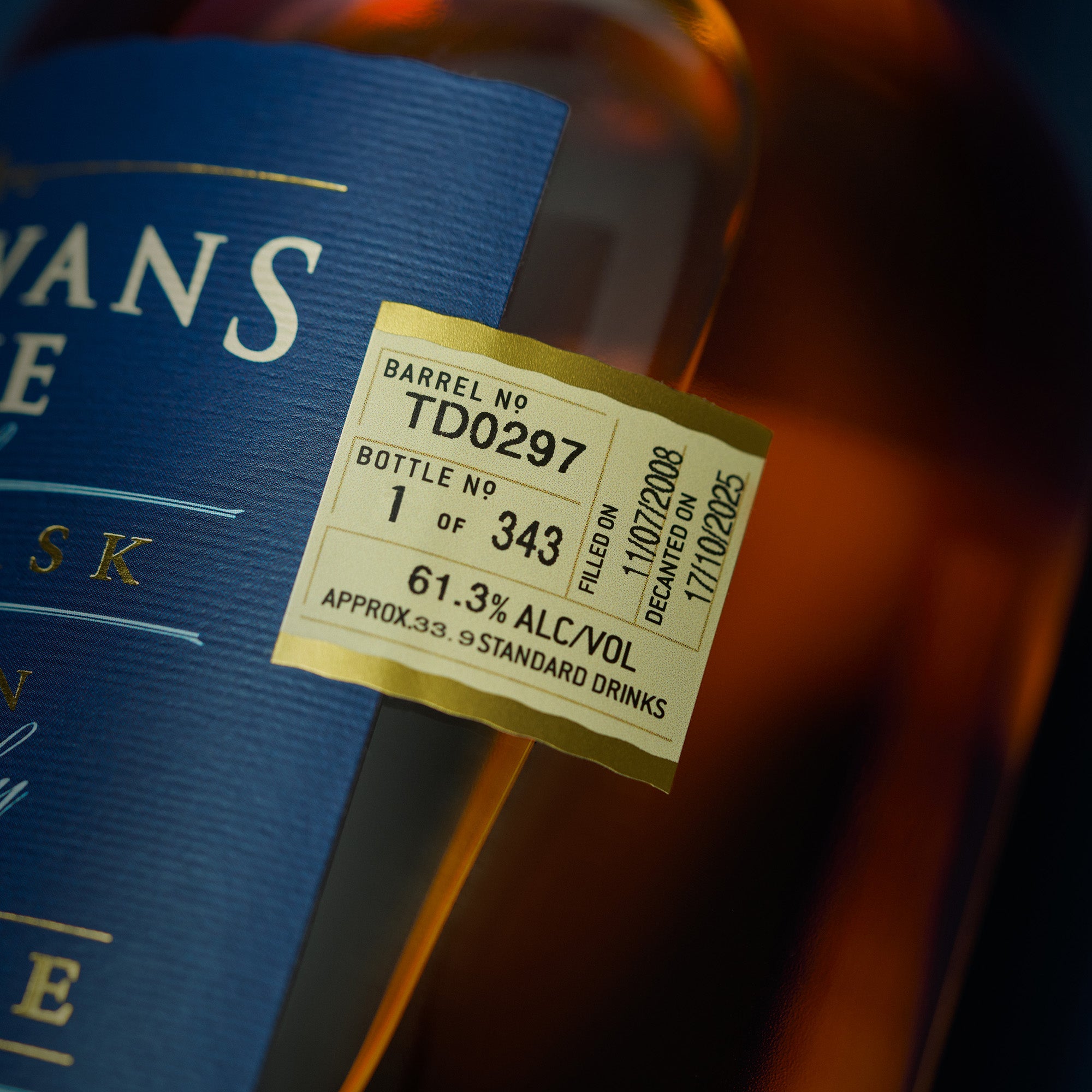17 Year Old French Oak Cask Strength (TD0297) – Sullivans Cove Whisky